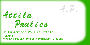 attila paulics business card